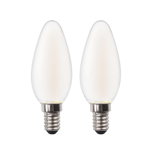 Pack 2 bombillas Led E14, 4,2W=40W, luz blanca, PRODUCTO ALCAMPO.