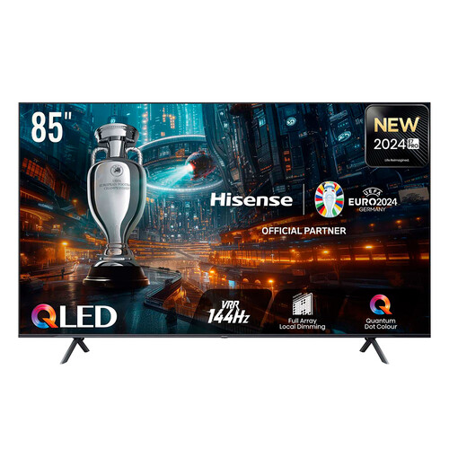 Televisión 215,9cm (85) QLED PRO HISENSE 85E7NQ, Gaming, 4K, VIDAA, WIFI, color negro.