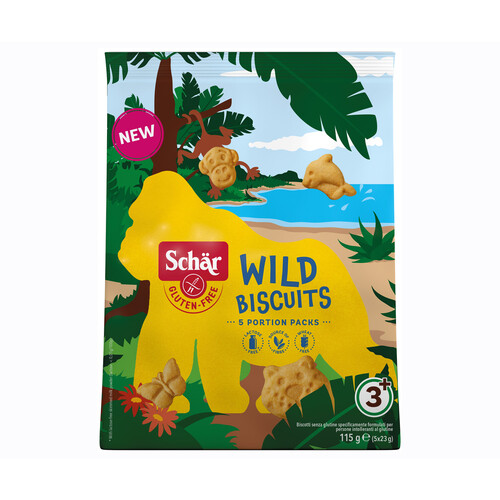 SCHAR Wild biscuits Galletas sin gluten  pack de 5 uds x 115 g. 