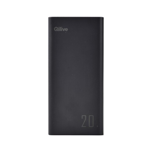 Batería portátil QILIVE Power Bank, 20000mAh, 2xUSB y USB-C.