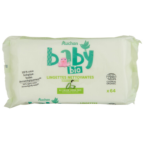 PRODUCTO ALCAMPO Baby bio Baby Toallitas húmedas para bebé con algodón y aloe vera ecológicos 64 uds.