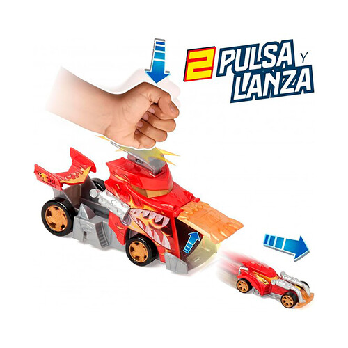 T-RACERS Mix'N Race Launcher Trucks Fire + Coche, colores surtidos.