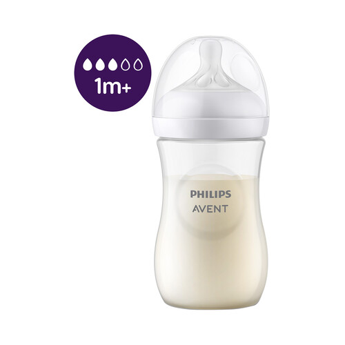 AVENT Natural response de Philips Biberón de 260 ml. con tetina flujo 3, para más de 1 mes.