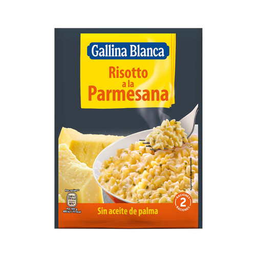 GALLINA BLANCA Risotto a la parmesana con queso Parmigiano Reggiano sobre de 175 g.