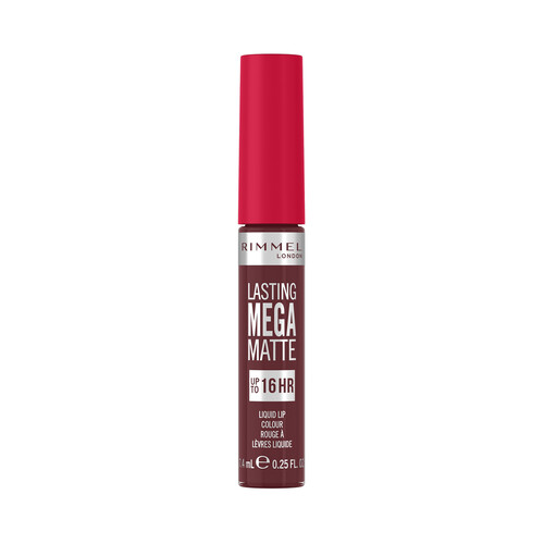 RIMMEL Lasting mega matte tono 810 plum this show Pintalabios líquido de larga duración (16 horas) con acabado mate.