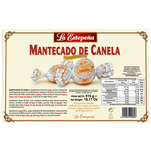 LA ESTEPEÑA Mantecados de canela 515 g.