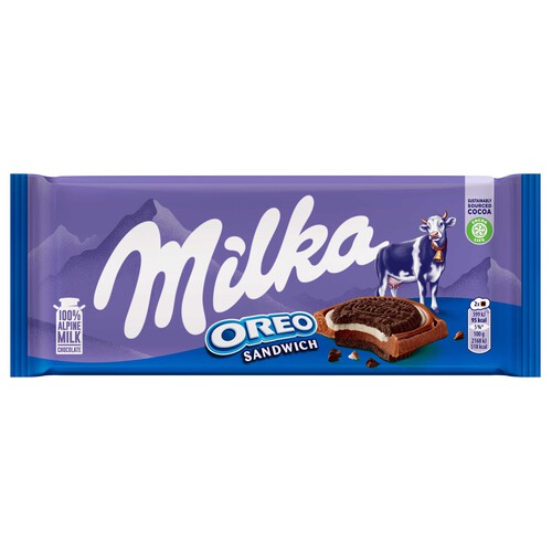 MILKA Chocolate con leche Oreo 92 g.