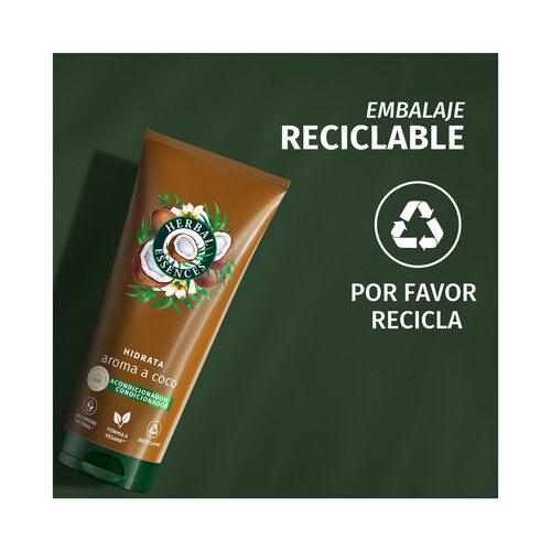 HERBAL ESSENCES Acondicionador hidratante con aroma a coco, para cabellos muy secos 250 ml.