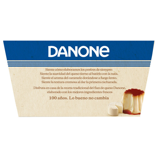 DANONE Flan de queso elaborado sin gluten DANONE 4 x 100 g.