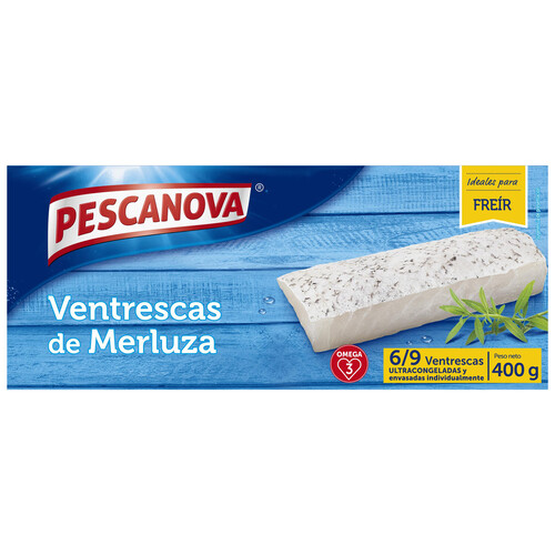 PESCANOVA Merluza, ventresca, ultracongelada y envsadas de forma individual PESCANOVA 400 g.