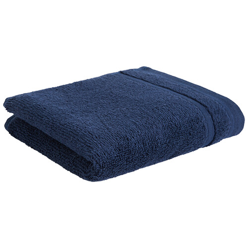 Toalla de tocador 100% algodón color azul oscuro, densidad de 500g/m², ACTUEL.