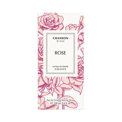 CHANSON D´EAU Grasse Eau de toilette para mujer con aroma a rosas y vaporizador en spray 100 ml.