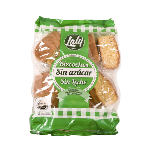 LALY Bizcochos sin azúcar añadido, sin lactosa 500 g.