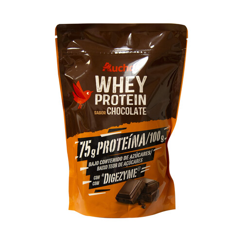 PRODUCTO ALCAMPO Whey protein sabor chocolate, con Digezyme y bajo contenido en azúcares 400 g.