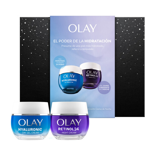 OLAY Crema de día hidratante (50 ml) + crema de noche hidratante (50 ml)