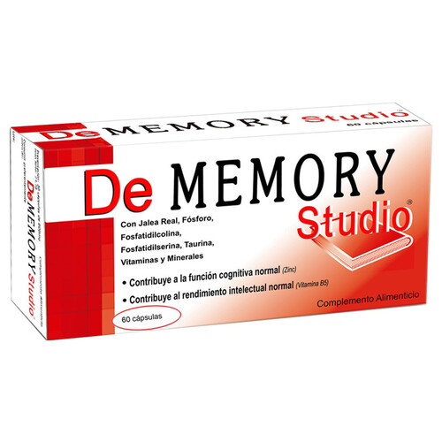 DE MEMORY Complemento alimenticio que ayuda al normal rendimiento intelectual DE MEMORY Studio 60 cápsulas.