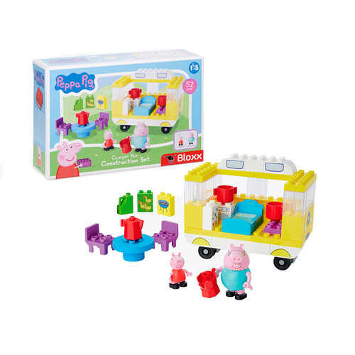 Set de construcción furgoneta PEPPA PIG con 2 personajes incluidos, +5 años.