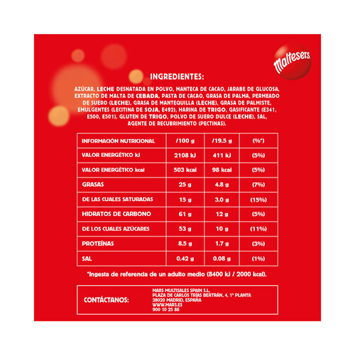  MALTESERS Mini  Bolitas de chocolate minis 214,5 g 