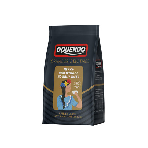 OQUENDO Café en grano descafeinado México OQUENDO GRANDES ORÓGENES 250 g.