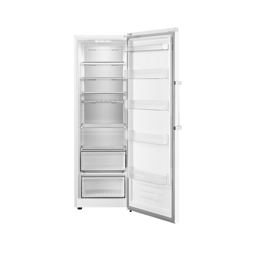 Frigorífico 1 puerta 185cm HISENSE RL481N4BWE, No Frost, clasificación energética: E, H: 185,5cm, A: 59,5cm, F: 65,1cm, capacidad total: 370L.