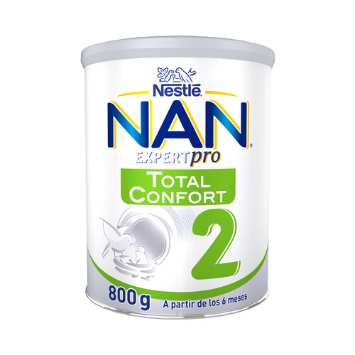 NAN Expert pro total confort 2 Leche en polvo de continuación, a partir de 6 meses 800 g.