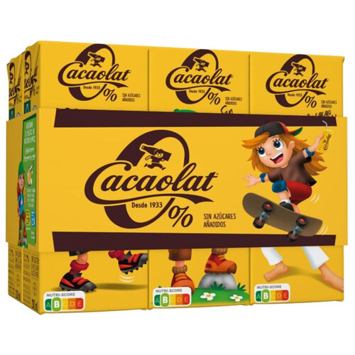 CACAOLAT Batido de chocolate sin azúcares añadidos CACAOLAT 6 x 200 ml.