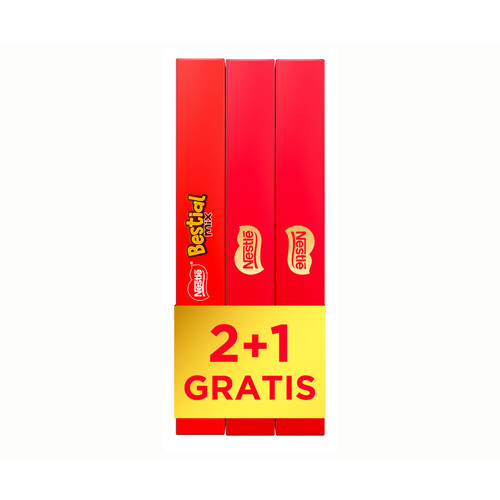 NESTLÉ Bombón caja roja + bestial 2 x 198 gr + 1 gratis 192 gr.