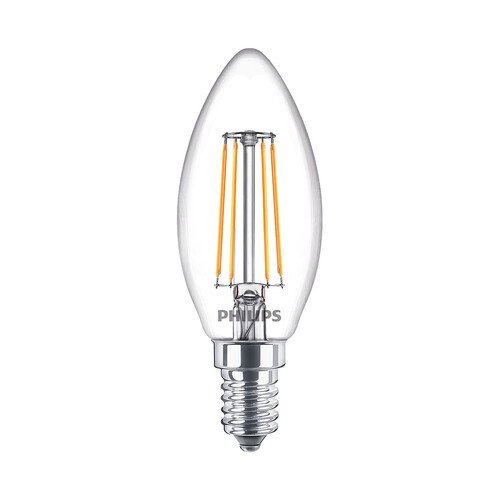 Bombilla Led E14, 4,3W=40W, luz cálida 2700K, PHILIPS.