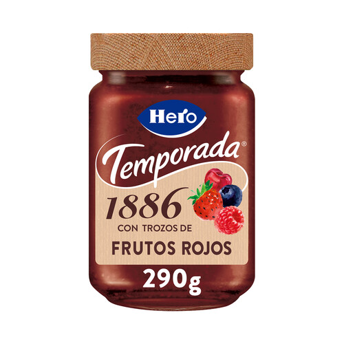 HERO Temporada 1886 Mermelada extra con trozos de frutos rojos de temporada bote 290 g.