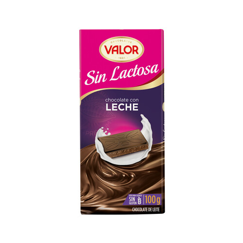 VALOR Chocolate con leche sin lactosa 100 g.