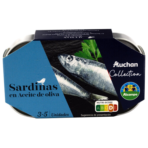 PRODUCTO ALCAMPO Collection Sardinas (3 - 5) en aceite de oliva lata 81 g.