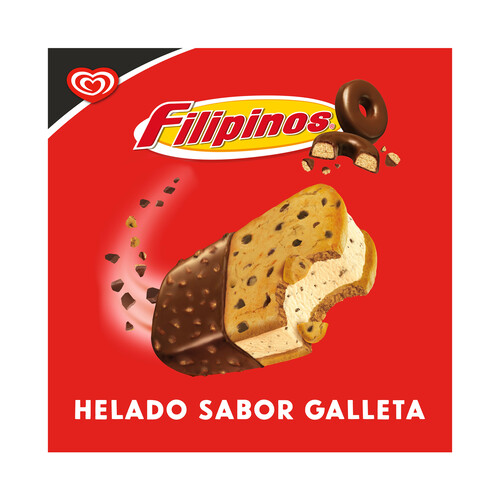 FILIPINOS de Frigo Sandwich XXL de helado de galleta con chips de galletas de chocolate 4 x 130 ml.