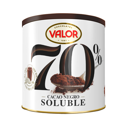 VALOR Cacao negro soluble negro 70% negro VALOR bote 300 g.