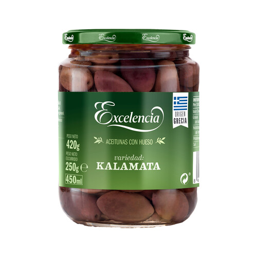 EXCELENCIA Aceituna kalamata frasco 250 g.