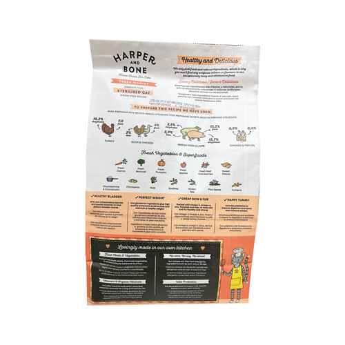 HARPER&BONE Pienso para gato adulto recetas mercado HARPER&BONE 1,5 kg.