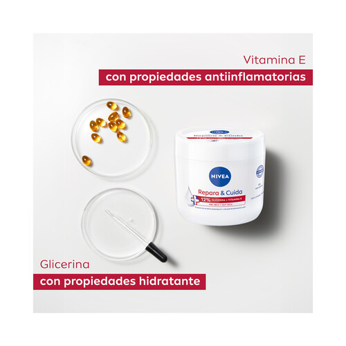 NIVEA Repara & cuidad Crema corporal hidratante para pieles secas y muy secas 400 ml.