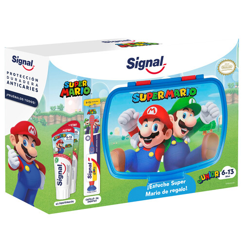 SIGNAL Super Mario Estuche con productos para la higiene dental infantil (6 - 13 años)