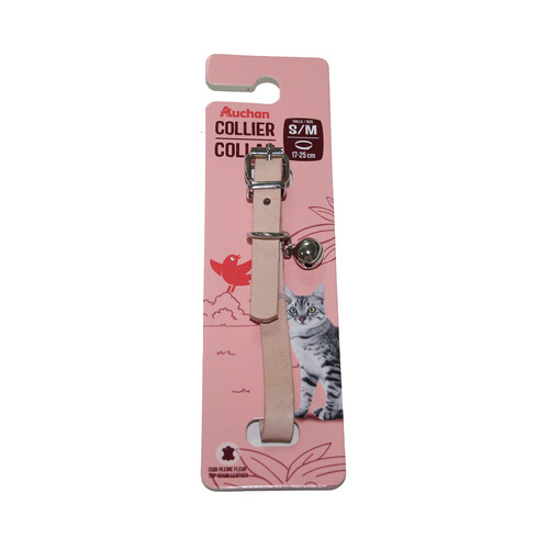 PRODUCTO ALCAMPO Collar (1 cm), para gatos S / M (17 - 25 cm), de cuero natural.