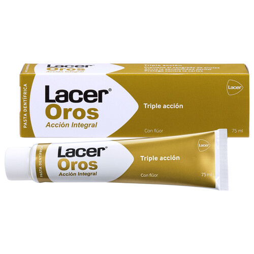 LACER Pasta de dientes con flúor y triple acción LACER Oros 75 ml.