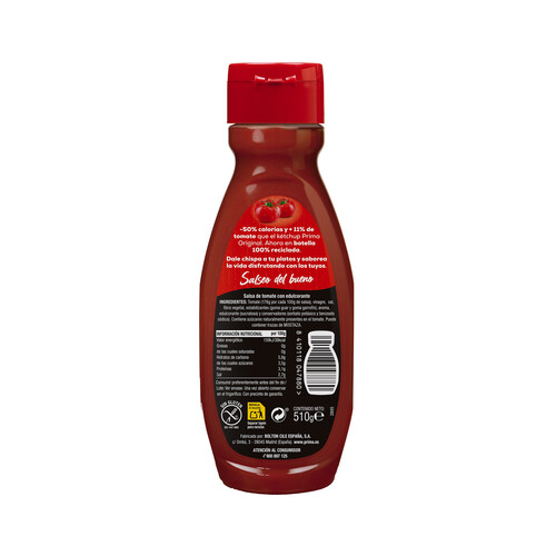PRIMA Ketchup Cero 510 gr.