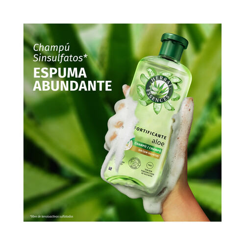 HERBAL ESSENCES Champú fortificante con aloe vera, para cabellos muy secos 350 ml.