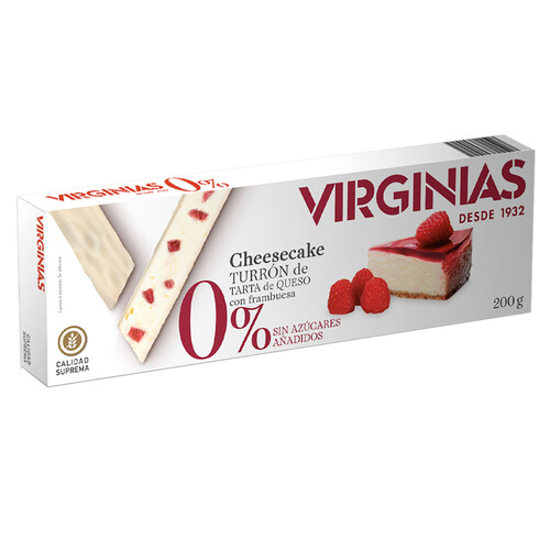 VIRGINIAS Turrón de cheesecake sin azúcares añadidos VIRGINIAS 250 g.