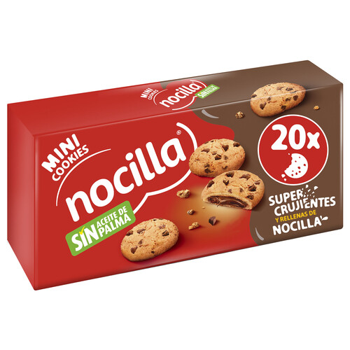 NOCILLA Galletas con gotas de chocolate. rellenas con crema de cacao con avellanas160 g.