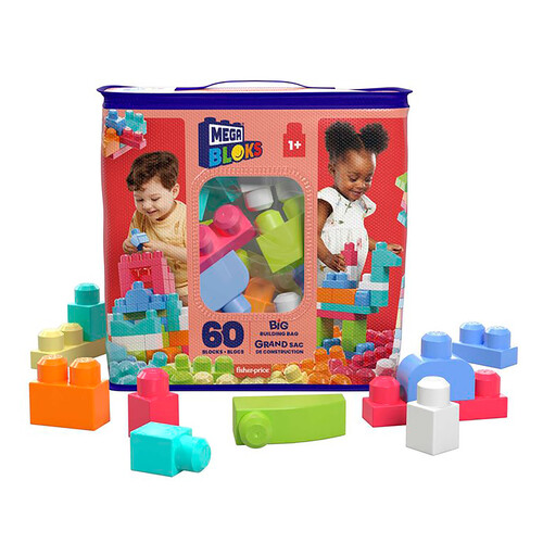 Bolsa de construcción, 60 piezas, 1-2 años, MEGA BLOKS.