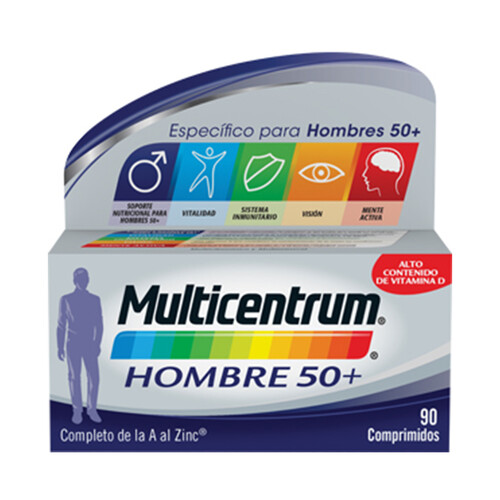 MULTICENTRUM Complemento nutricional específico para hombres de más de 50 años MULTICENTRUM Hombre 50+ 90 uds.