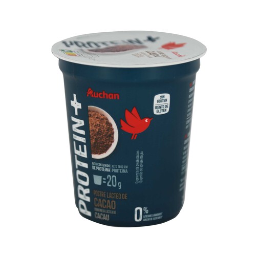 AUCHAN Protein + Postre de chocolate, sin grasa ni azúcares añadidos y con alto contenido en proteína 200 g. Producto Alcampo