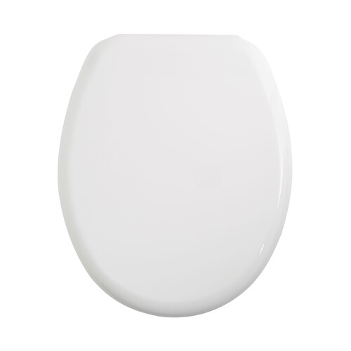 Tapa de WC con bisagras de plástico de fácil fijación, color blanco, ACTUEL.
