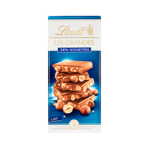 LINDT Les Grandes Chocolate con leche con avellanas 150 g.