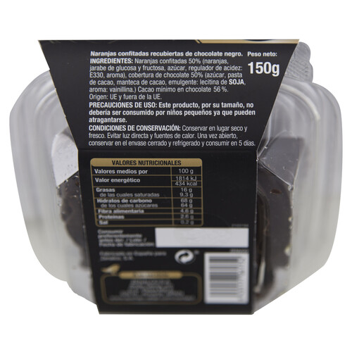 ALCAMPO GOURMET Naranja confitada con chocolate 150 g.