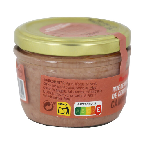 PRODUCTO ALCAMPO Paté de hígado de cerdo de Campaña PRODUCTO ALCAMPO, tarro de 125 g.